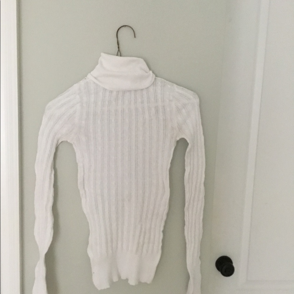 White crochet turtleneck